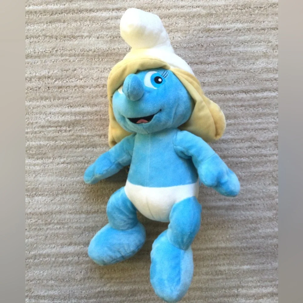 Build a Bear Blue White Smurf Movie Plush Smurfette Stuffed Animal Toy 16”